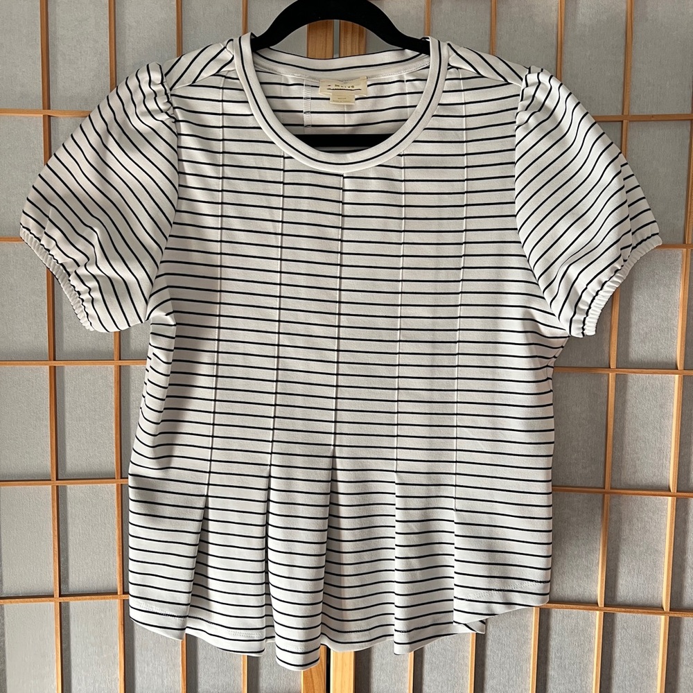 Maeve Striped Puff Sleeve Top